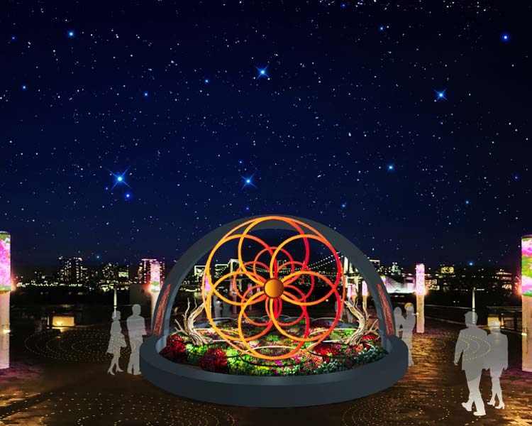 昼と夜で表情を変える「花と光のシンフォニー」
